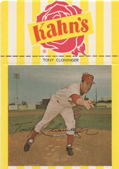 1969 Kahn's Wieners #NNO Tony Cloninger  Front