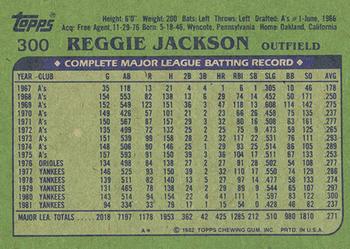 1982 Topps - Blackless #300 Reggie Jackson Back