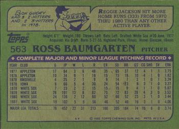 1982 Topps - Blackless #563 Ross Baumgarten Back