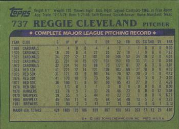 1982 Topps - Blackless #737 Reggie Cleveland Back