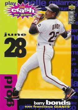 1995 Collector's Choice - You Crash the Game Gold #CG3 Barry Bonds Front