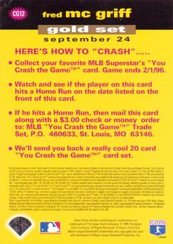 1995 Collector's Choice - You Crash the Game Gold #CG12 Fred McGriff  Back