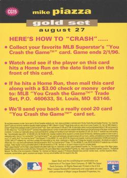 1995 Collector's Choice - You Crash the Game Gold #CG15 Mike Piazza  Back
