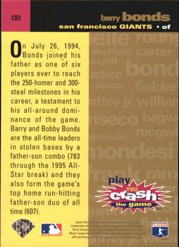 1995 Collector's Choice - You Crash the Game Gold Exchange #CR3 Barry Bonds Back