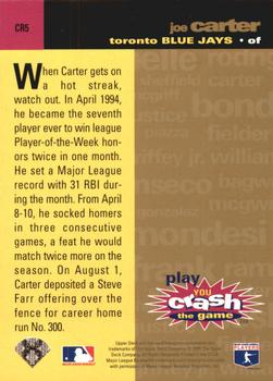 1995 Collector's Choice - You Crash the Game Gold Exchange #CR5 Joe Carter Back