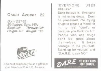1992 San Diego Padres Police #NNO Oscar Azocar Back