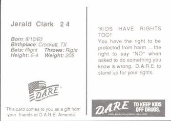 1992 San Diego Padres Police #NNO Jerald Clark Back