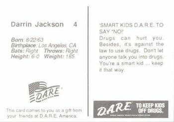 1992 San Diego Padres Police #NNO Darrin Jackson Back