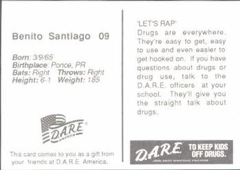 1992 San Diego Padres Police #NNO Benito Santiago Back