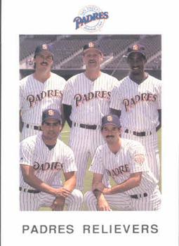 1992 San Diego Padres Police #NNO Padres Relievers (Larry Andersen / Mike Maddux / Jose Melendez / Rich Rodriguez / Tim Scott) Front