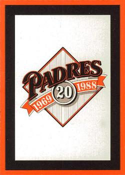 1988 Coca-Cola San Diego Padres Junior Club #NNO Header Card Front