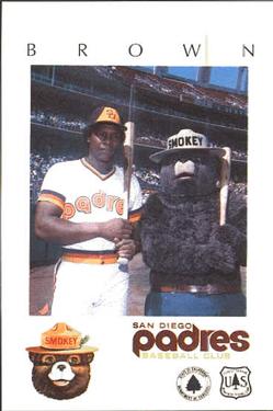 1984 San Diego Padres Smokey #NNO Bobby Brown Front