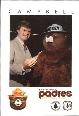 1984 San Diego Padres Smokey #NNO Dave Campbell Front