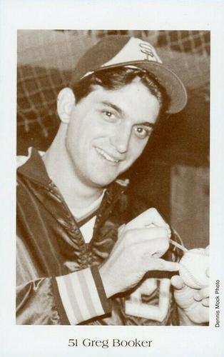 1984 Dennis Mock San Diego Padres Postcards #NNO Greg Booker Front