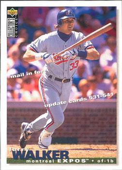 1995 Collector's Choice - Update Trade Card Redemptions #TC1 Larry Walker Front