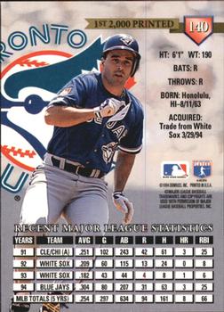 1995 Donruss - Press Proofs #140 Mike Huff Back