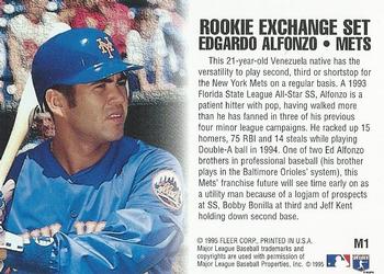 1995 Fleer - Rookie Exchange #M1 Edgardo Alfonzo Back