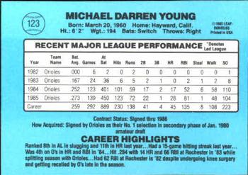1986 Donruss #123 Mike Young Back