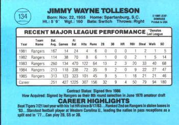1986 Donruss #134 Wayne Tolleson Back