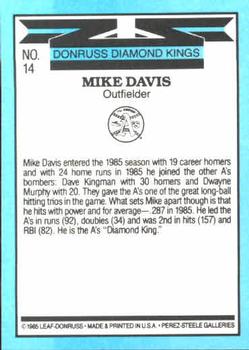 1986 Donruss #14 Mike Davis Back
