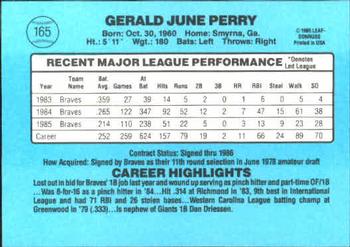 1986 Donruss #165 Gerald Perry Back