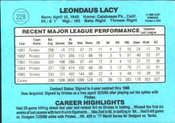 1986 Donruss #228 Lee Lacy Back