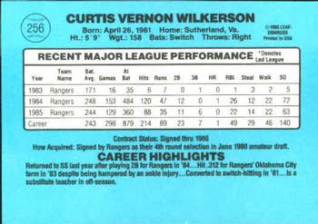 1986 Donruss #256 Curtis Wilkerson Back