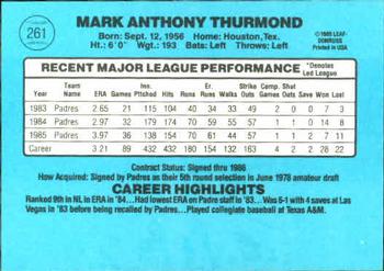 1986 Donruss #261 Mark Thurmond Back