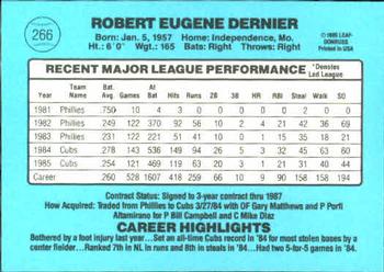 1986 Donruss #266 Bob Dernier Back