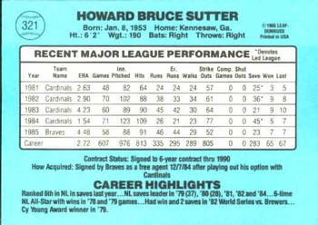 1986 Donruss #321 Bruce Sutter Back