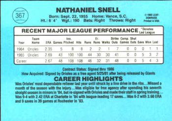 1986 Donruss #367 Nate Snell Back