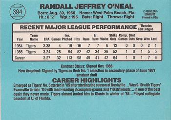 1986 Donruss #394 Randy O'Neal Back