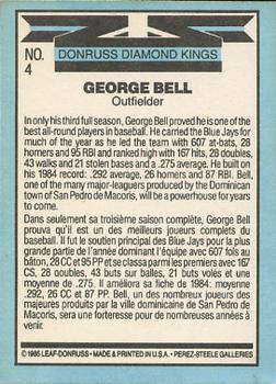 1986 Donruss #4 George Bell Back