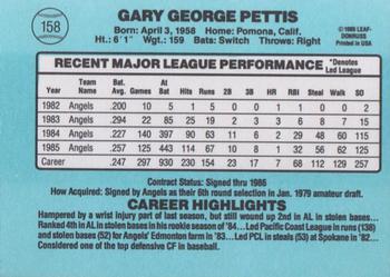 1986 Donruss #158 Gary Pettis Back