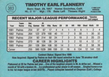 1986 Donruss #383 Tim Flannery Back