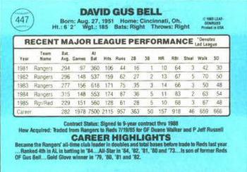 1986 Donruss #447 Buddy Bell Back