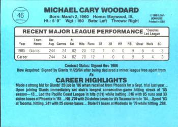 1986 Donruss #46 Mike Woodard Back