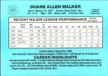 1986 Donruss #500 Duane Walker Back