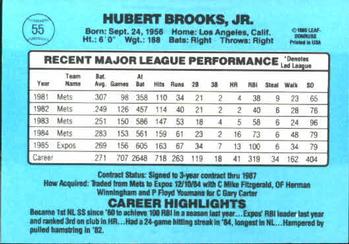 1986 Donruss #55 Hubie Brooks Back