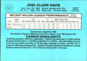 1986 Donruss #623 Joel Davis Back