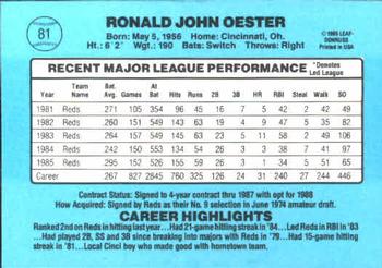 1986 Donruss #81 Ron Oester Back