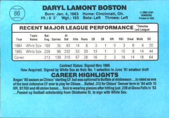 1986 Donruss #86 Daryl Boston Back