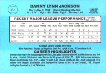 1986 Donruss #95 Danny Jackson Back