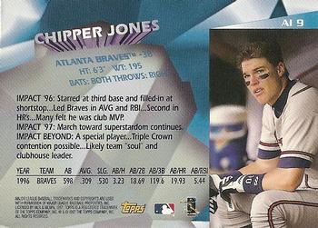 1997 Topps - Awesome Impact #AI9 Chipper Jones Back