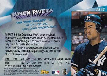 1997 Topps - Awesome Impact #AI17 Ruben Rivera Back