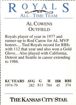 1993 Kansas City Star Royals All-Time Team #NNO Al Cowens Back