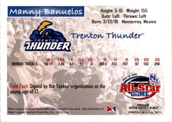 2011 Grandstand Eastern League All-Stars Eastern Division #NNO Manny Banuelos Back