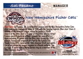 2011 Grandstand Eastern League All-Stars Eastern Division #NNO Sal Fasano Back