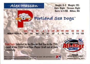 2011 Grandstand Eastern League All-Stars Eastern Division #NNO Alex Hassan Back