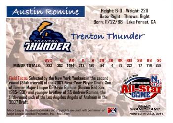 2011 Grandstand Eastern League All-Stars Eastern Division #NNO Austin Romine Back